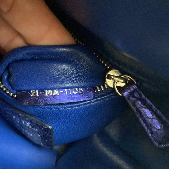 🐍 Lady Dior mini blue/purple exotic python bag - Picture 12 of 15